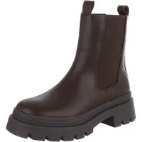 Ital-Design Damen Chelsea Boot mit Plateauprofil und Blockabsatz Plateaustiefelette (92125263) Blockabsatz Stiefeletten in Braun