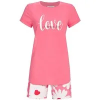 Ringella Pyjama Damen Kurzarm 'love is beautiful' 4211320, Pink