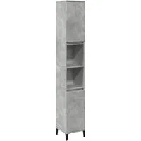 vidaXL Badezimmerspiegelschrank Badschrank Betongrau 30x30x190 cm Holzwerkstoff