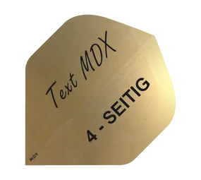 10 Satz Bedruckte Metallic Flights 4-Seitig - Wunschtext - MDX Standard