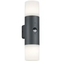 TRIO Leuchten LED Außen-Wandleuchte Up & Down mit Bewegungsmelder Höhe 33cm, Bewegungssensor, LED wechselbar, Warmweiß, Wand Außenleuchte zur Fassadenbeleuchtung & Hausbeleuchtung Haustür
