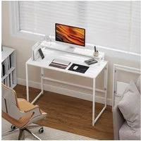 HOMCOM Schreibtisch mit abnehmbarem Ständer (Klapptisch, 1-St., Klappschreibtisch), Computertisch für Home Office, Weiß
