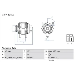 Bosch Lichtmaschine 125A Mitsubishi Pajero 3 3,2 0986045611