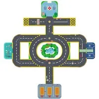 DJECO Puzzlematte Crazy Motors: Bodenpuzzle Riesen Stadt für Kinder ab 3 Jahren 27 Teile