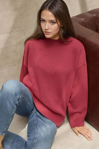 Rundhals Gemütlicher Pullover