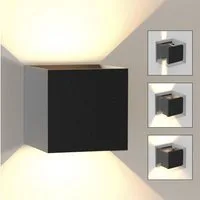 ZMH LED Wandleuchte Aussen - Up Down Außenwandleuchten Schwarz 5W Treppenhaus, ‎Energieeffizient, LED fest integriert, 3000k