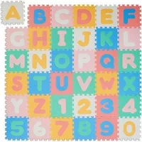 relaxdays Spielmatte Bunte Puzzlematte ABC und Zahlen (36-St)