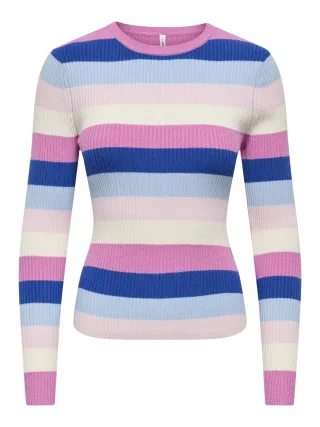 ONLY - ONLIBI LS O-NECK RIB CC KNT Cyclamen - Gr. - S