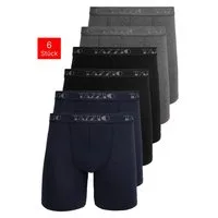 Tazzio Boxershorts 6er Pack BS1002 (Packung, 6-St., 6er-Pack) langes Bein & Logoschriftzug am Bund