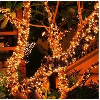 Rosnek LED-Lichterkette Solar, 8 Funktionen, wasserdicht, für Garten Party Weihnachten Deko, 10/20M, Lichtsensorsteuerung