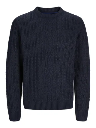 JACK&JONES - JPRBLUDIOGO CABLE KNIT LN STYD AW24 night sky - Gr. - XXL