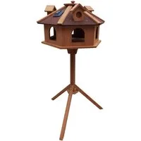 MYPETS Vogelhaus ALPENZAUBER XXL Licht+Ständer Vogelfutterhaus Futterhaus