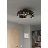 EGLO Deckenleuchte MOGANO 3, ohne Leuchtmittel, Deckenleuchte, Metall in Schwarz, Flurlampe mit E27 Fassung