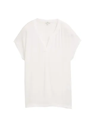 Tom Tailor - Blusenshirt im Material-Mix whisper white - Gr. - XXXL