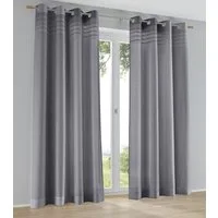 Kutti Vorhang Kessy (1 St), Ösen, halbtransparent, Eleganter Uni-Vorhang mit dekorativer Biesenblende