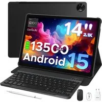DOOGEE 2026 DOOGEE TabE3Max 14 zoll Tablet mit Tastatur 13500mAh 4G SIM Tablet (14", 256 GB, Android 15, 4G, 13500mAh, 32 GB RAM (8+24 GB)+256GB, Gemini AI, 5G WiFi, Dual 4G LTE)