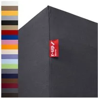 r-up Spannbettlaken Beste 90x200 bis 220x240cm erhältlich! 230 g/m², Baumwolle, Gummizug: fest eingenähtes dauerelastisches Rundumgummi, (1 Stück), (90x200-100x220, 15-35cm Matratzenhöhe, anthrazitgrau)