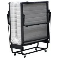 BedBox Gästebett Gästebett, Klappbett, Raumsparbett mit Spiralnetgitter mit Kaltschaummatratze, inclusive Staub Husse, 90x200 oder 120x200 cm
