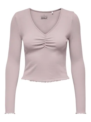 ONLY - ONLBETTY L/S V-NECK TOP CC JRS violet ice - Gr. - M