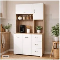 HTI-Living Hochschrank Küchenschrank Sonoma/Weiß Blanca (Stück, 1-St., 1 Schrank) Küchenbuffet