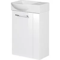 FACKELMANN Waschbecken SBC SCENO Gäste WC Set 2-teilig 45 cm, Weiß, links, Keramik