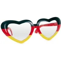 Fries Sonnenbrille XXL Deutschland Fan Brille 23 cm breit mit Herzen EM Fußball Deutschland Farben