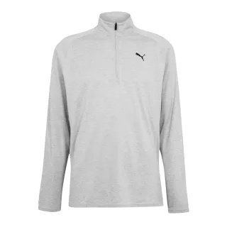 Puma - "Performance" Oberteil für Herren, mit kurzem Reißverschluss, Maßgeschneidert, Langärmlig (Grau)
