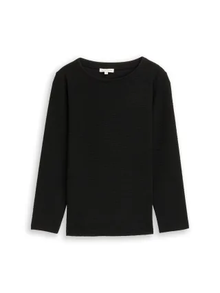 Tom Tailor - Plus Size - Sweatshirt mit Glitzer-Effekt deep black - Gr. - 52