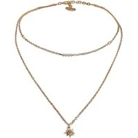 Alpenflüstern Collier Trachten-Metallhalskette Edelweiss zweireihig (gold-farben), - nostalgische Trachtenkette, eleganter Damen-Trachtenschmuck, Dirndlk