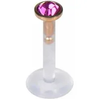 PIERCINGLINE Piercing-Set PMFK Labret mit Plug-in-System - Chirurgenstahl-Aufsatz mit Kristall (Labrets, 1-tlg)