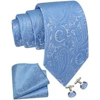 Moschen-Bayern Krawatte Seidenkrawatte Trachtenkrawatte Krawatte Herrenkrawatte Seide Krawatten-Set - Krawatte + Einstecktuch + Manschettenknöpfe