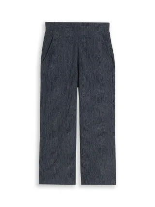 Tom Tailor - Crinkle Culotte Hose navy white structure - Gr. - 28