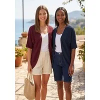 Flashlights Strickjacke aus leichtem Sommerstrick (2er-Pack) in offener Form mit 3/4 Ärmeln - 2er Set