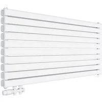 SONNI Designheizkörper Röhrenheizkörper Doppellagig 593x1200x79mm 1332 Watt Weiß/Anthrazit, mit Weiß/Anthrazit Multiblock, Heizungsbereich 9~14m²