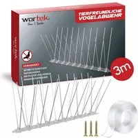 wortek Taubenspikes Taubenschreck Vogelabwehr 3m, Tierfreundliche Taubenabwehr mit Sollbruchstellen