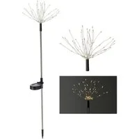 Spetebo LED Solarleuchte LED Solar Gartenstecker FIREWORK - 75 LED, Dämmerungssensor, LED, warm weiß, Solar betriebene Garten Leuchte FIREWORK