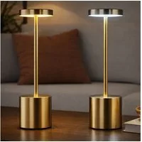 GLOBO LIGHTING LED Tischleuchte, LED-Leuchtmittel fest verbaut, Kaltweiß, Warmweiß, Neutralweiß, Tageslichtweiß, Farbwechsel, Tischleuchte Tischlampe gold Akku Touchdimmer LED CCT H 34 cm 2er Set