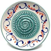 Kaladia Multireibe Reibeteller in weiß und türkis, Keramik, handbemalte Küchenreibe - Made in Spain