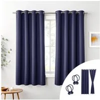 Cozyor Verdunkelungsvorhang 2er-Set inkl. 2 Magnethalter, thermoisolierend, Gardinen blickdicht (2 St), Ösen, verdunkelnd, Mikrofaser Polyester, Gardinen Thermo Vorhang 160x135 Wohnzimmer, Schlafzimmer, Kinderzimmer