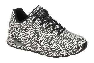 Skechers 177960 BKW UNO - INFINITE DRIP Damenschuhe schwarz/wei? Air Cooled M...