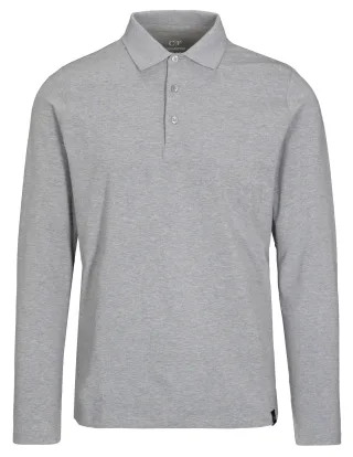 COMMANDER Finest Clothing - 3-Knopf Poloshirt 1/1 Arm grey mel. - Gr. - 3XL