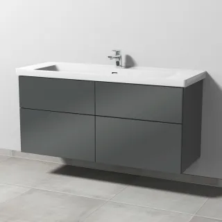 Sanipa 3way Waschtischunterbau zu Villeroy & Boch Subway 3.0 Waschtisch mit 4 Auszügen, Anthrazit-Gl SF85079