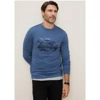 Man's World Rundhalsshirt normale Passform, mit Langarm, mit Print, für Alltag und Freizeit