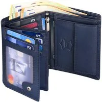 EAAKIE Geldbörse RFID echt Leder Portemonnaie Geldbörse Herren Rindleder, RFID Schutz