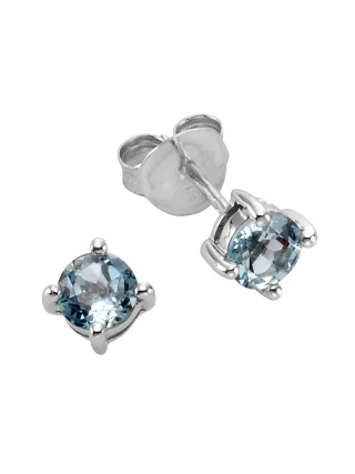 Zeeme Gemstones Ohrringe Silber 925 rhodiniert mit Blautopas (beh.)