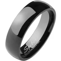 BUNGSA Fingerring 52 (16.6) Ring klassisch glänzend Schwarz aus Edelstahl Unisex (Ring, 1-tlg), Damen Herren
