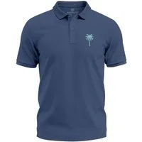 Neverless Poloshirt Poloshirt Herren mit Palmen-Logo Kurzarm Polo Sommer Casual Look mit Print