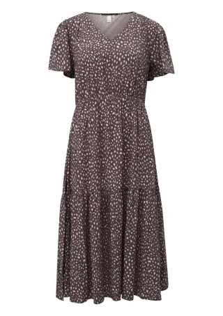 Q/S designed by - Viskosekleid mit All-over-Print violet - Gr. - 44