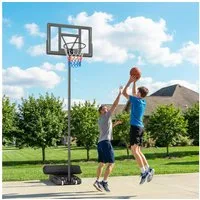 SPORTNOW Basketballständer mit 110x70cm bruchsichere Rückwand, 2 Rädern & Gewichtssack (Mobile Basketball Korb, 1-St., Basketballkorb), für Jugendliche Erwachsene