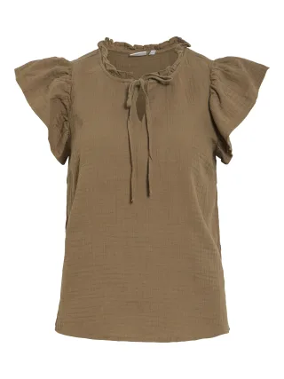 VILA - VILANIA O-NECK S/L FRILL TOP/VOL - Gr. - 36